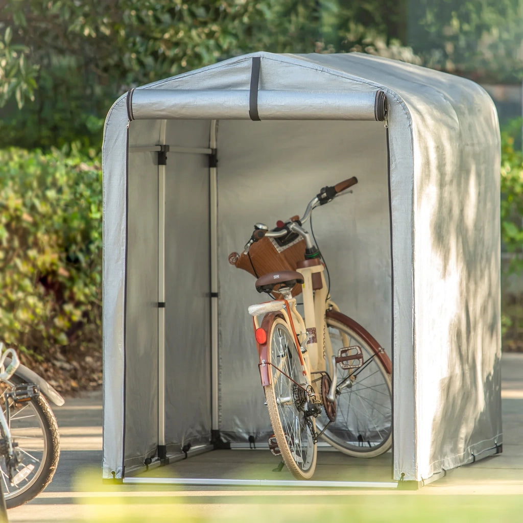 Tenda per Bicicletta Impermeabile Protezione UV Tenda da Garage per Biciclette Tenda Multiuso da Giardino in Colore Argento 120x176x163 cm, KLS11