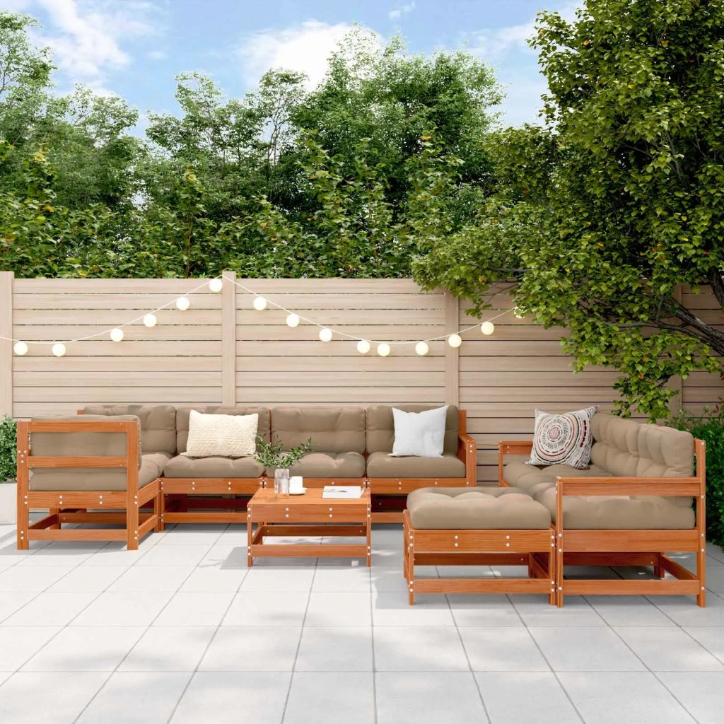 Set Lounge da Giardino 10 pcs Marrone Cerato