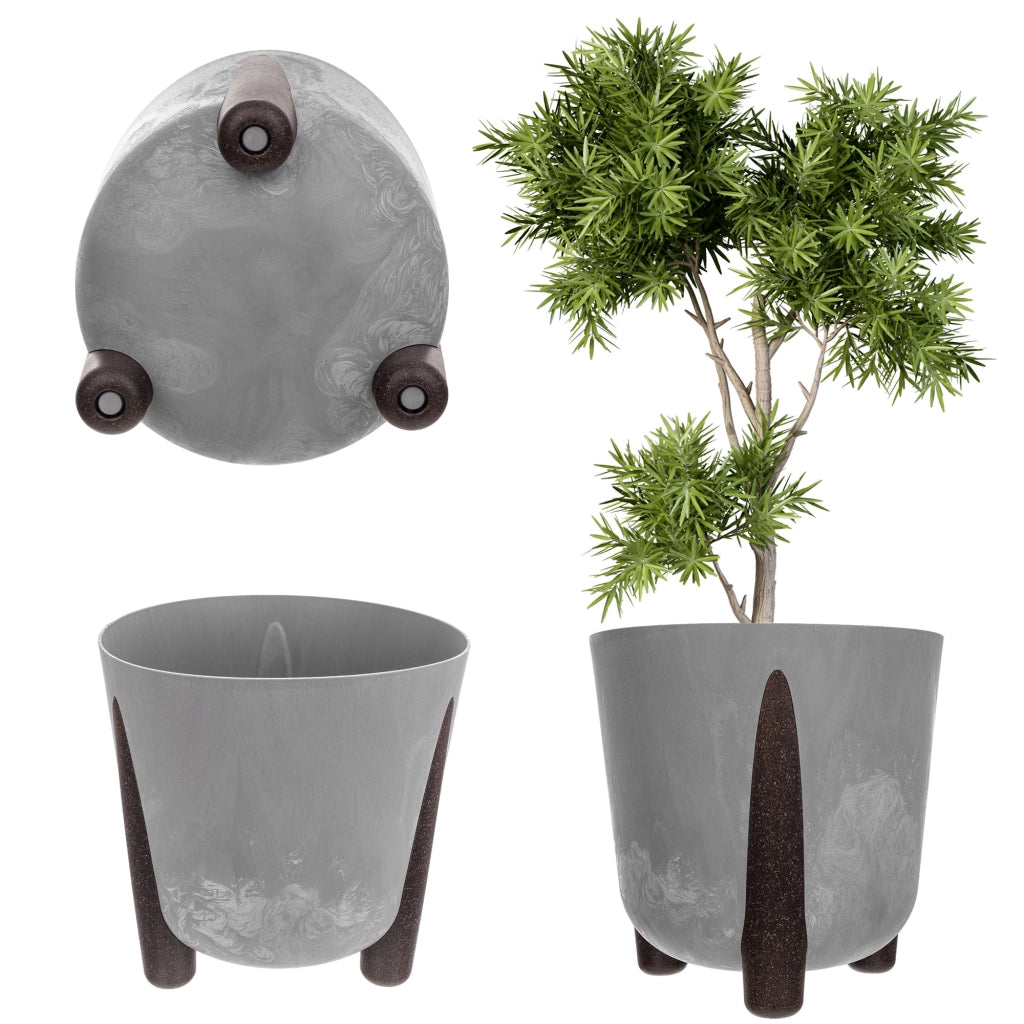 Vaso da fiori KADAX, coprivaso, supporto per fiori, grigio, 21 cm