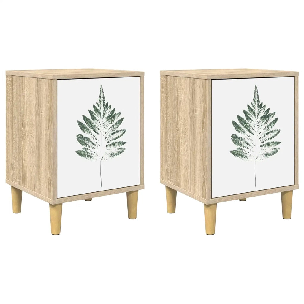 Armadio da Notte HANAU 2 pz Rovere Sonoma 36 x 33 x 50 cm 8007222