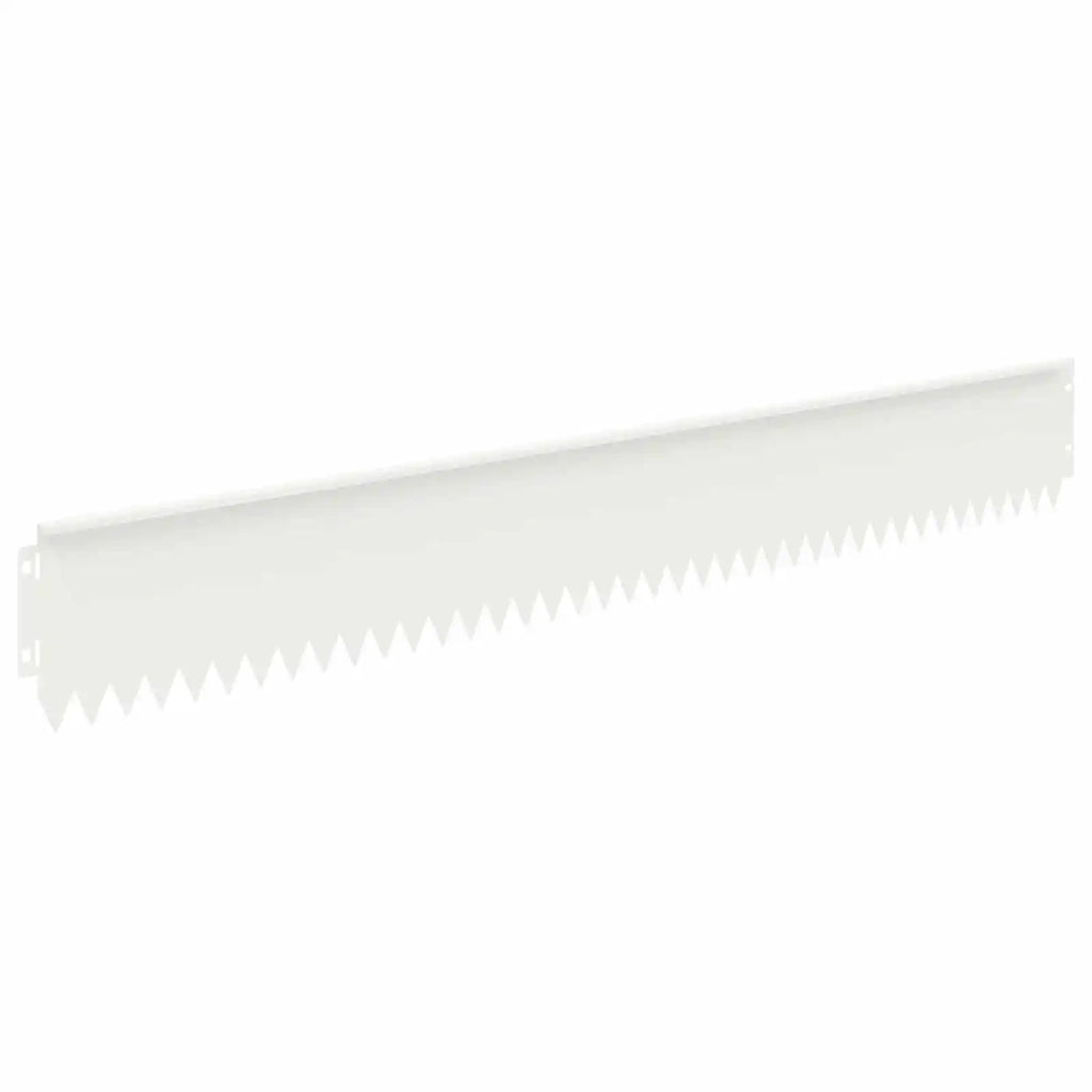 Bordura per Prato 30 pcs 103 x 15 cm Acciaio Bianco 8008355