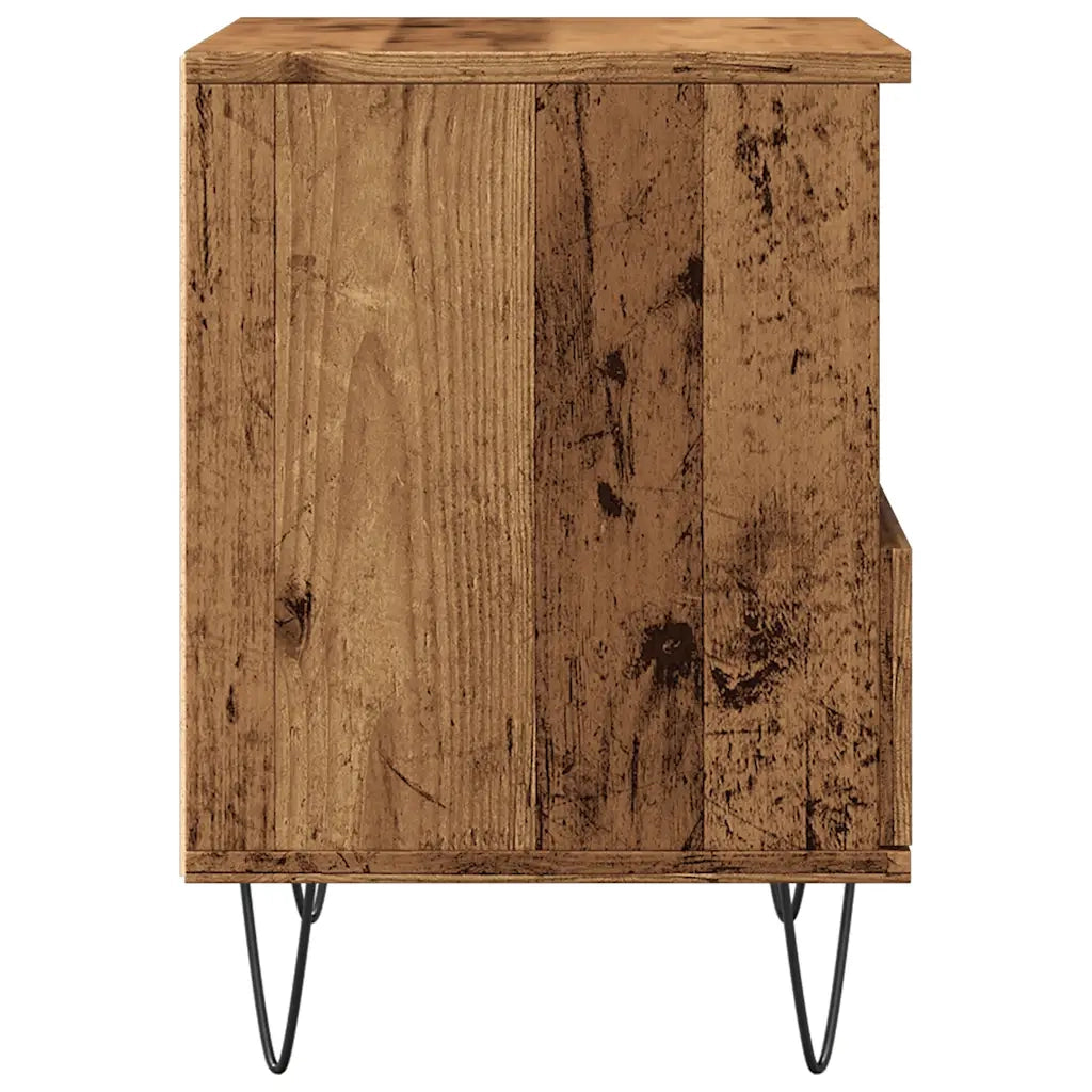 Comodino-Tavolino da notte Legno Antico 40x35x50 cm in Legno Multistrato 375701