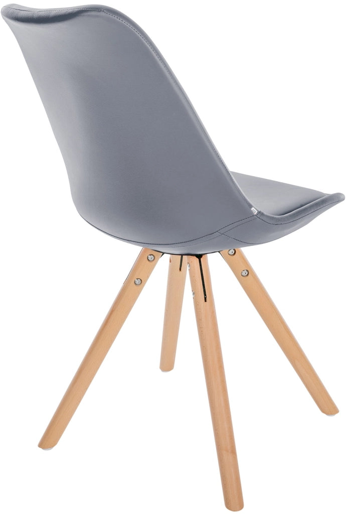 Sedia Sofia in similpelle grigio,natura (rotondo)