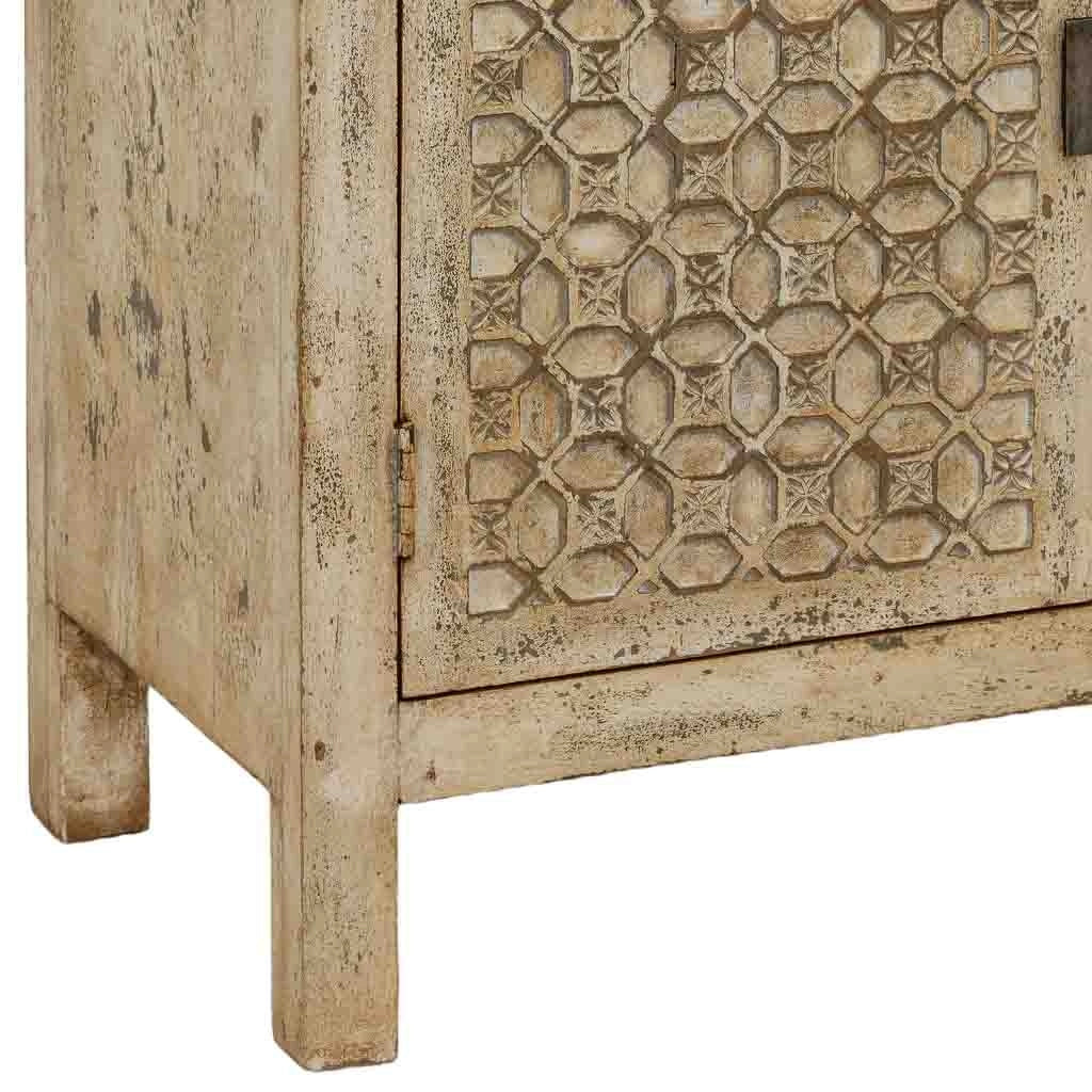 Vetrina artigianale in legno grigio invecchiato 85x40x180h cm