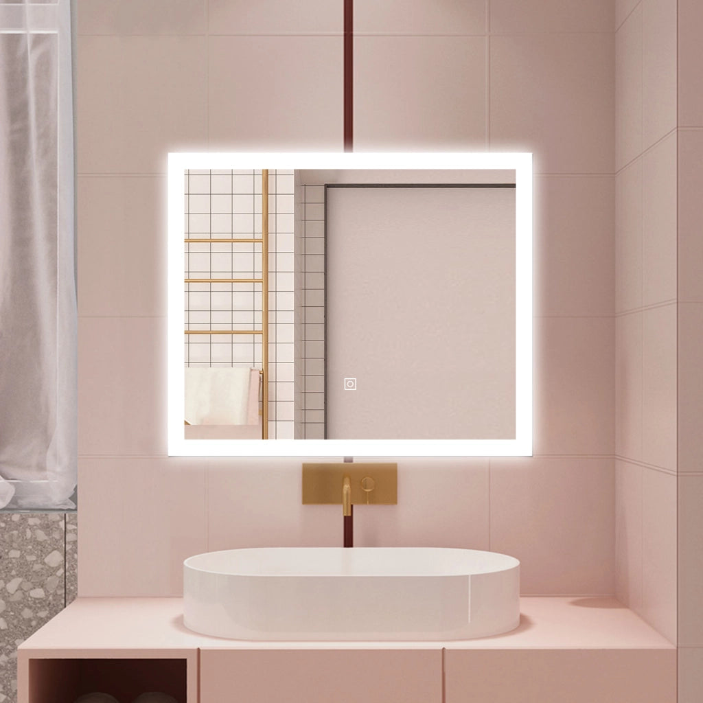 AICA Specchio da bagno  60 x 50 cm, dimmerabile, Funzione Memoria, antiappannamento, 3 colori