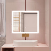 AICA Specchio da bagno  60 x 50 cm, dimmerabile, Funzione Memoria, antiappannamento, 3 colori