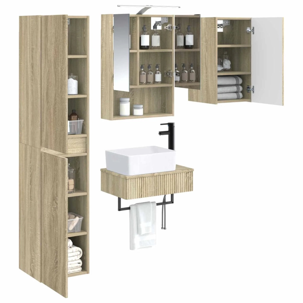 Set di mobili per il bagno 5 pcs Rovere Sonoma 3407273