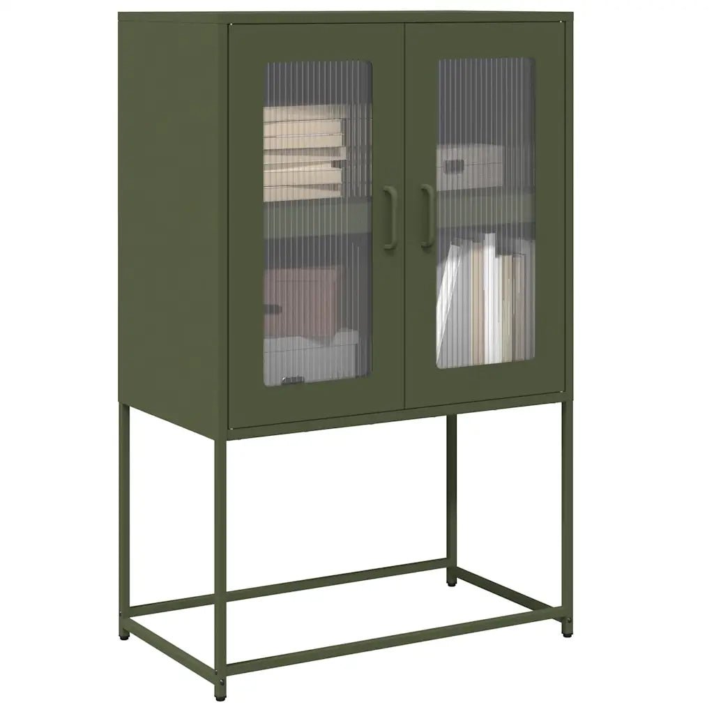 Credenza Verde Oliva 68x39x107 cm in Acciaio 853378