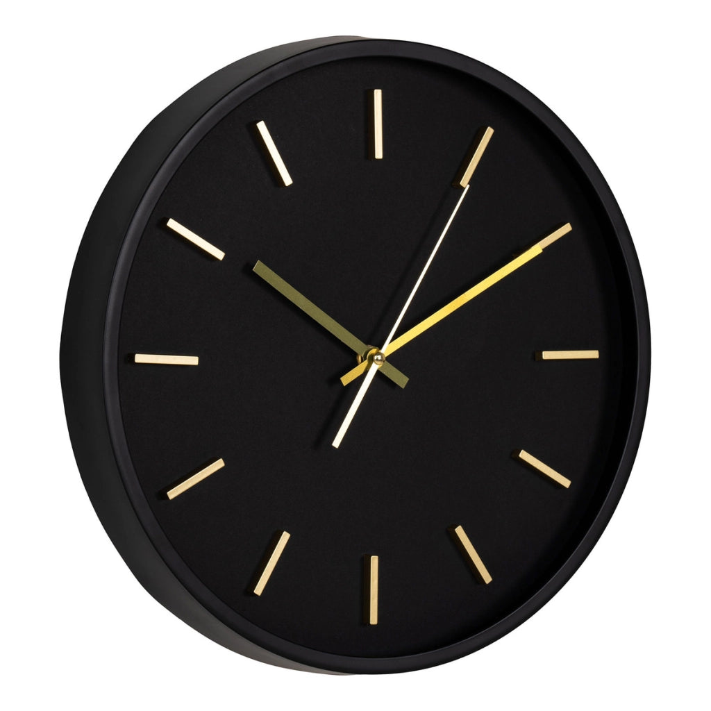 Orologio da Parete Kensington, Nero, Plastica, 4,5x35x35 cm