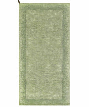 Tappeto moderno DUBLINO VERDE elegante cornice tinta unita, tappetino bagno multiuso lavabile antiscivolo cm.55x80