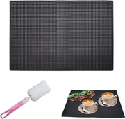 Mat di Servizio in Silicone 45 x 30 cm - Mat di Aria per Bar, Club, Cucina e Caffè con Suolo Antiscivolo Nero
