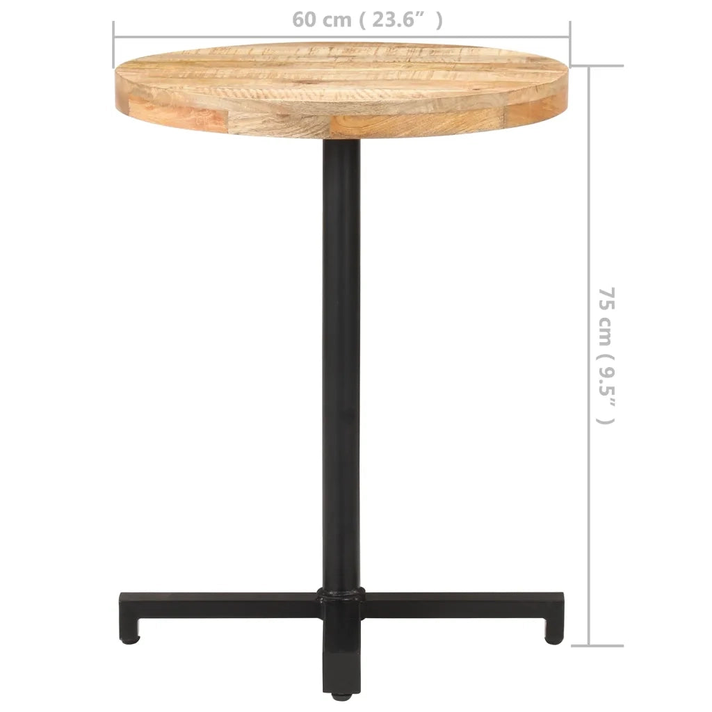 Tavolino da Bistrot Rotondo Ø60x75 cm in Legno di Mango Grezzo 320265