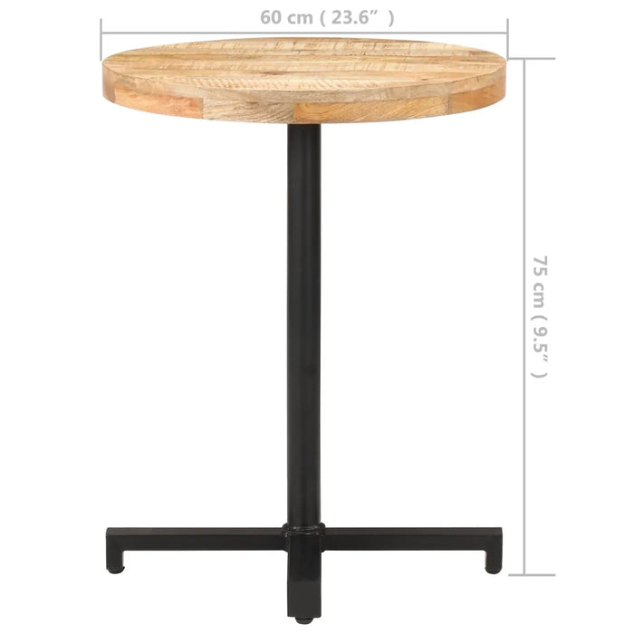 Tavolino da Bistrot Rotondo Ø60x75 cm in Legno di Mango Grezzo 320265