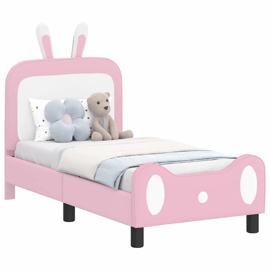 Struttura letto per bambini con testata Rosa 70 x 140 cm PU