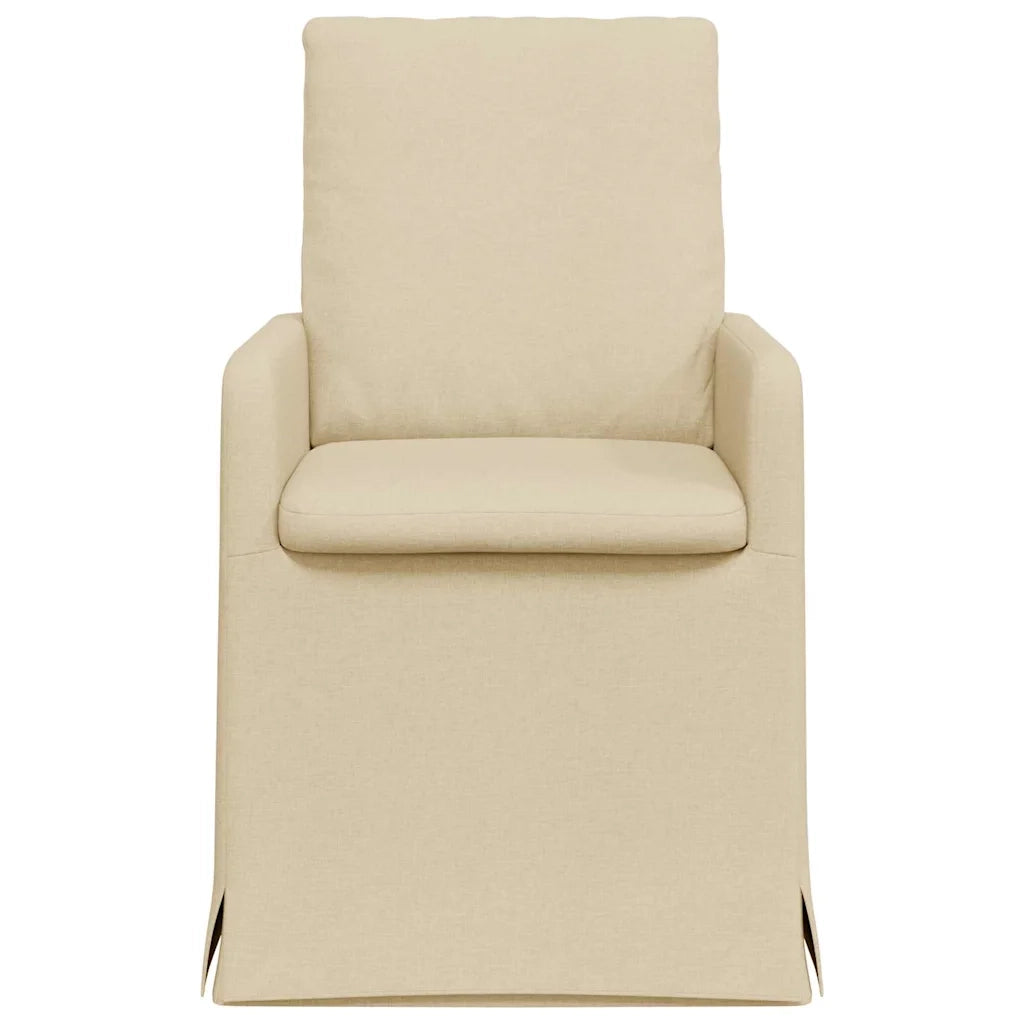 Sedie da pranzo 2 pcs Crema 57 x 67 x 98 cm Tessuto