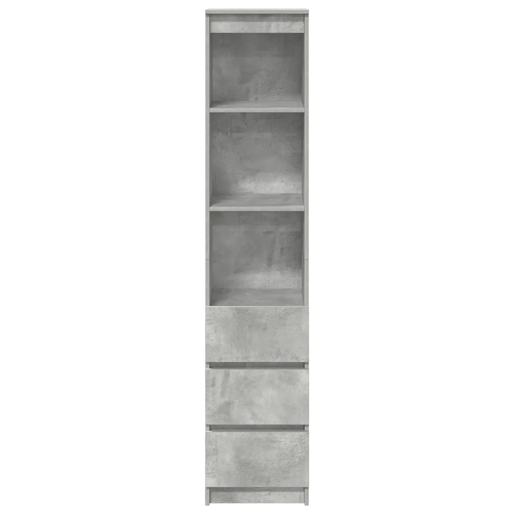 Credenza-Buffet-Armadio da cucina Grigio Cemento 37,5x35x180 cm in Legno Multistrato 844637