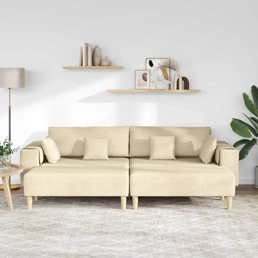 Divano con cuscino 3 pcs Crema Tessuto 3335168