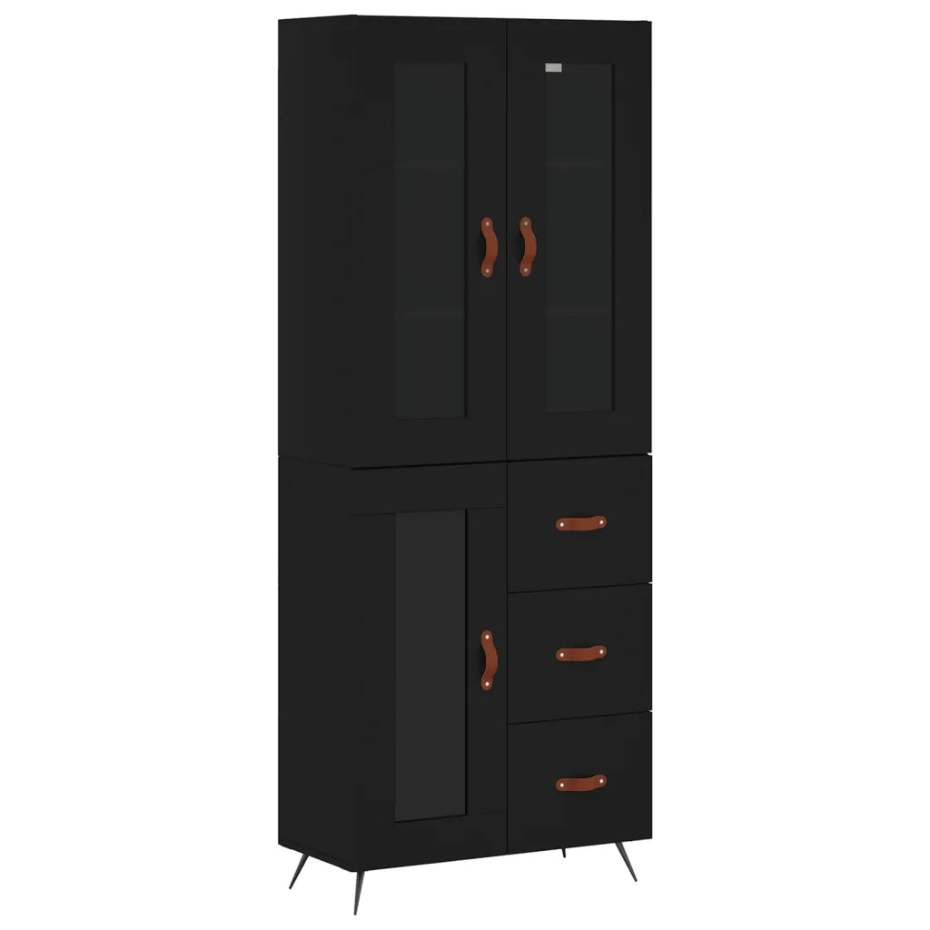 Credenza Nera 69,5x34x180 cm in Legno Multistrato 3198570