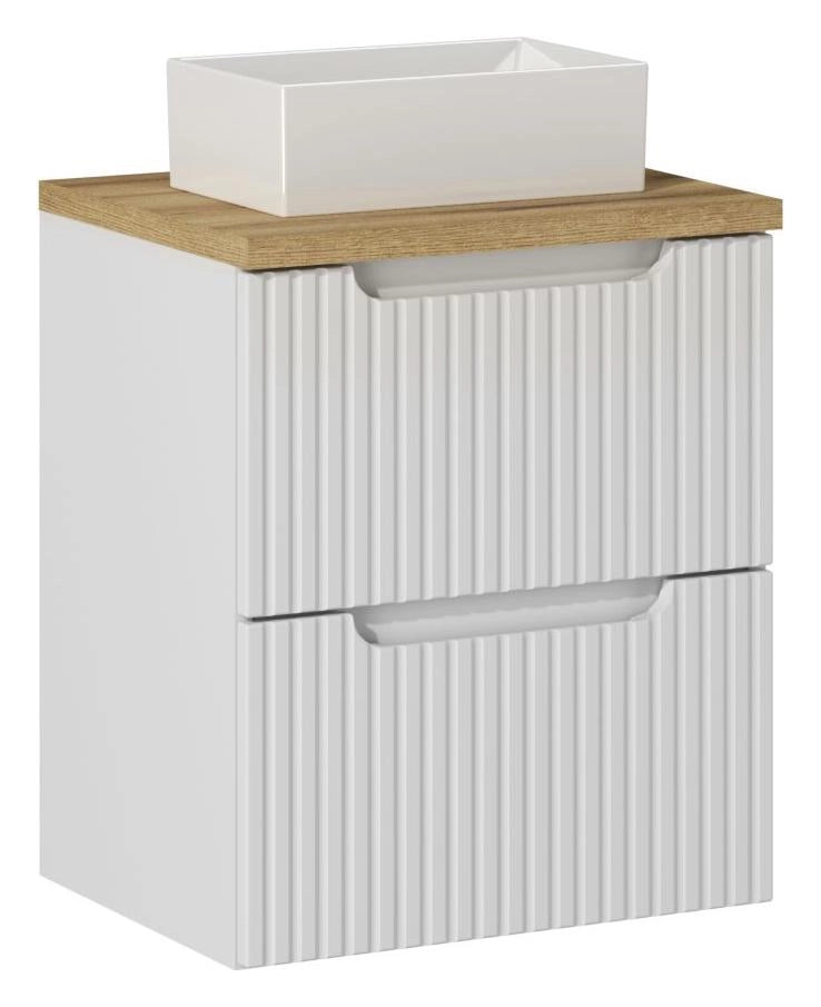 Set mobili bagno 50 cm con lavabo da appoggio Nova White 50 x 1401 x 1401 cm