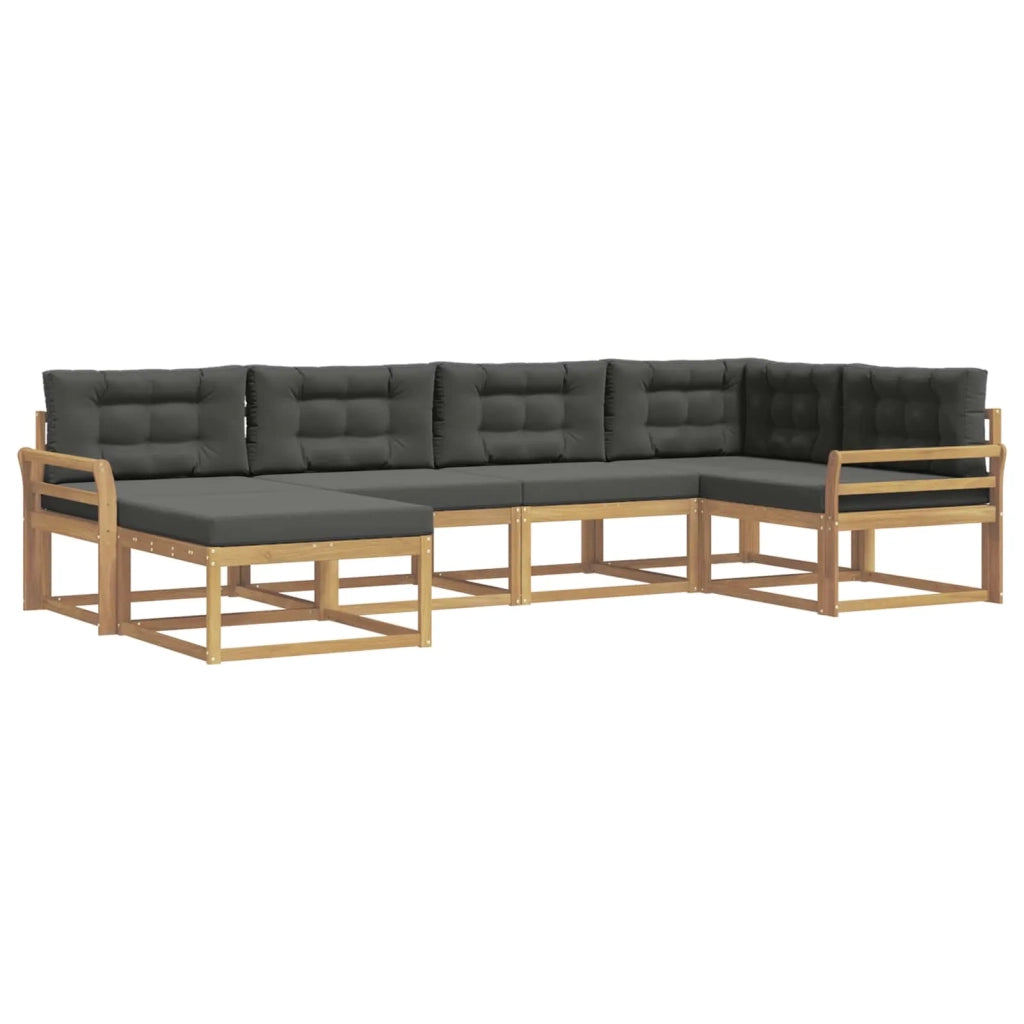 Set di divani da esterno 5 pz Bianco e Antracite Poliestere 3386691