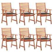Sedie da Pranzo da Esterni con Cuscini 6 pz Massello di Acacia cod mxl 8578