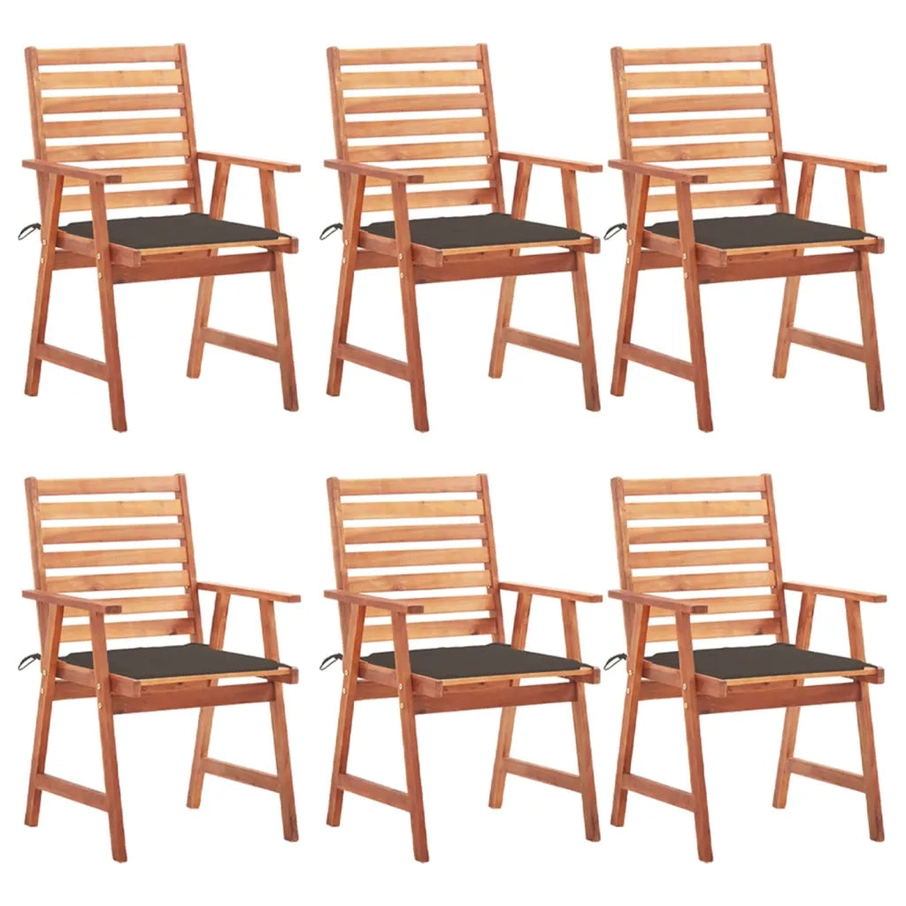 Sedie da Pranzo da Esterni con Cuscini 6 pz Massello di Acacia cod mxl 8578