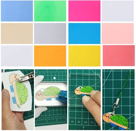 Pacco di 12 fogli di colla a caldo per attacchi - Fogli di colla a caldo per attacchi per chiavi - Accessori DIY - Giocattoli creativi - Dimensioni 14,5x20cm - Colorati e facili da usare - Fogli di colla a caldo da 12 pezzi