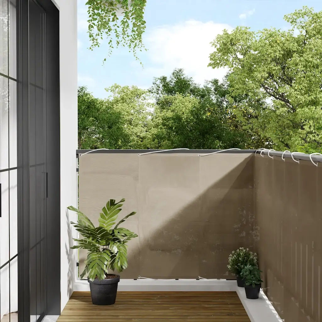 Paravento da Balcone-Pannello per balcone Tortora 120x800 cm 100% Poliestere Oxford