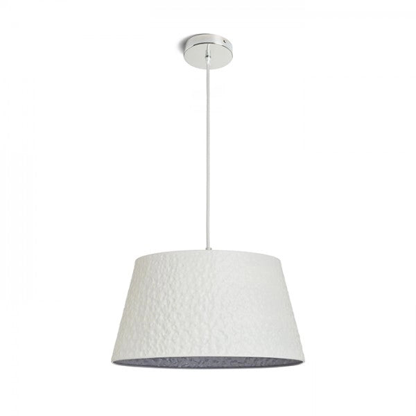 Lampadario BUCKY 40 a sospensione bianco/grigio metallo 230V E27 28W