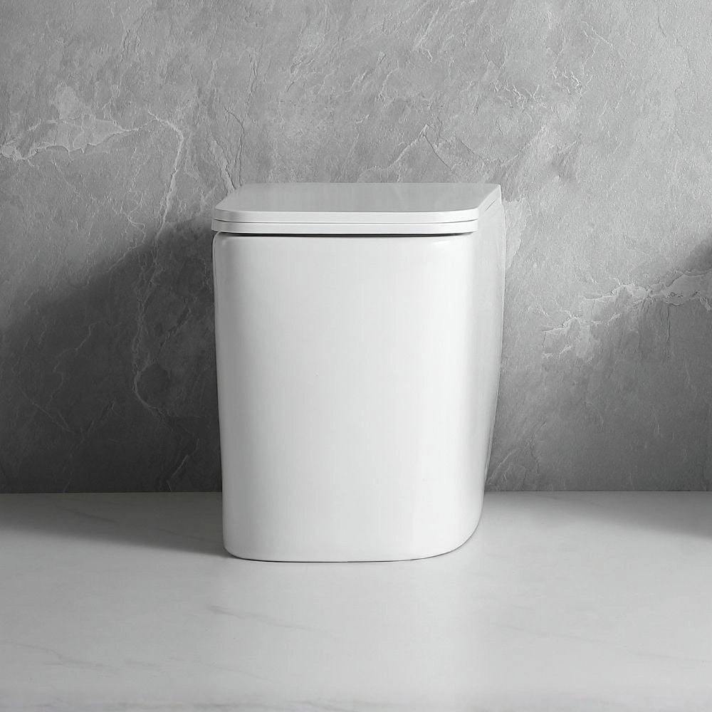 WC a pavimento bianco lucido filo muro scarico a parete FT54D