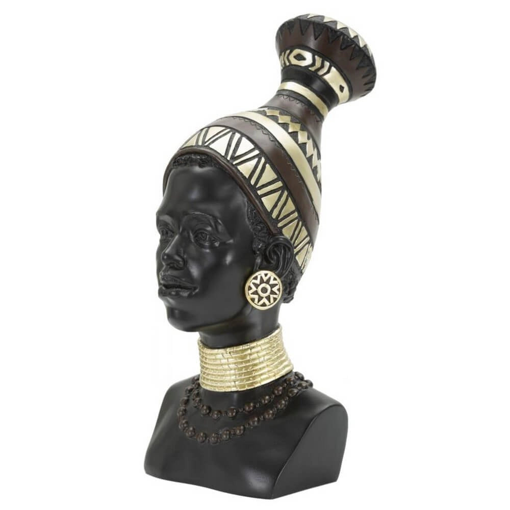 Statua donna masai con tribù cm 23X19X38,5 - TRIBELIA