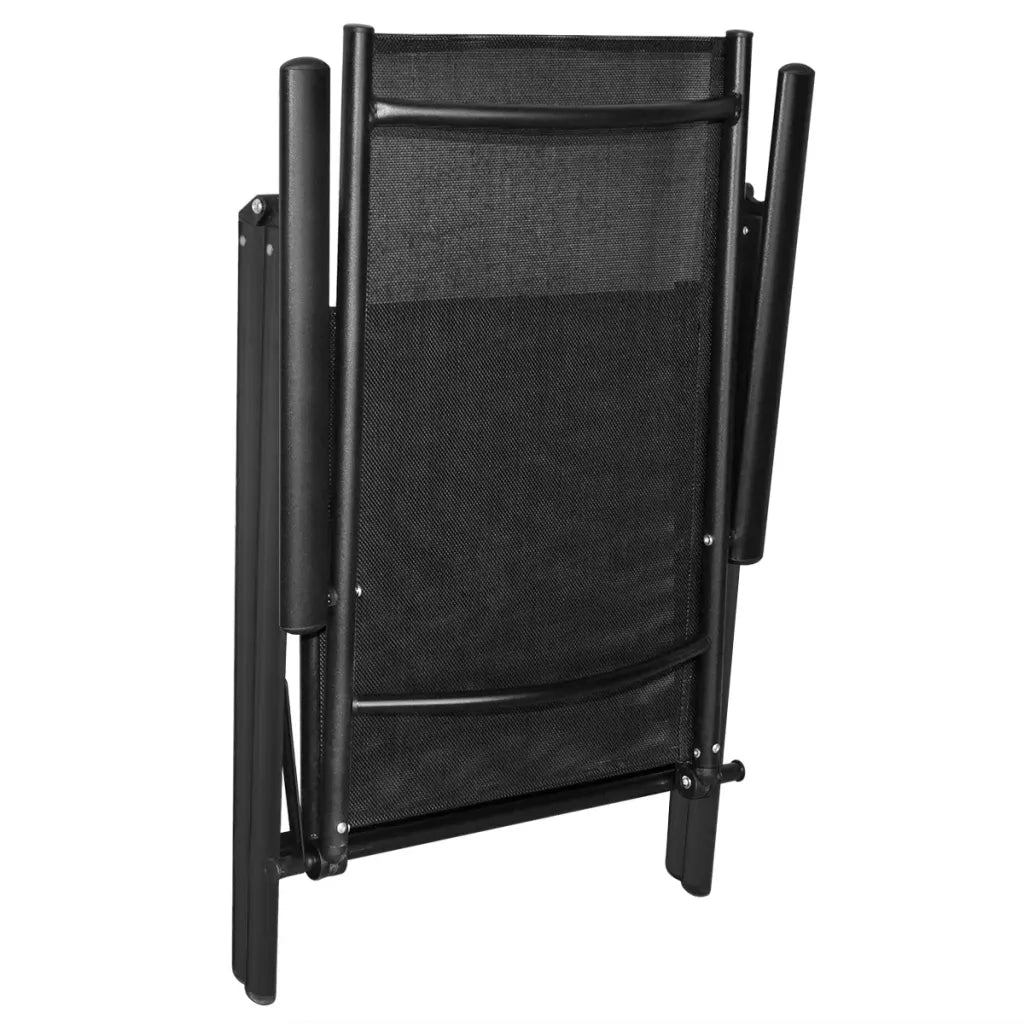 Sedie da Giardino Pieghevoli 4 pz in Alluminio e Textilene Nere 41731