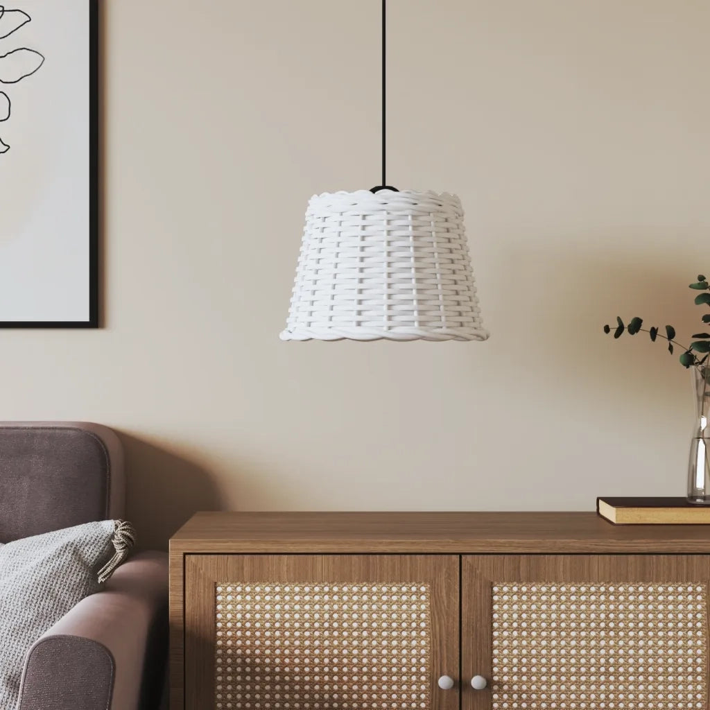 Paralume da Soffitto Bianco ?30x20 cm in Vimini CFW6051810