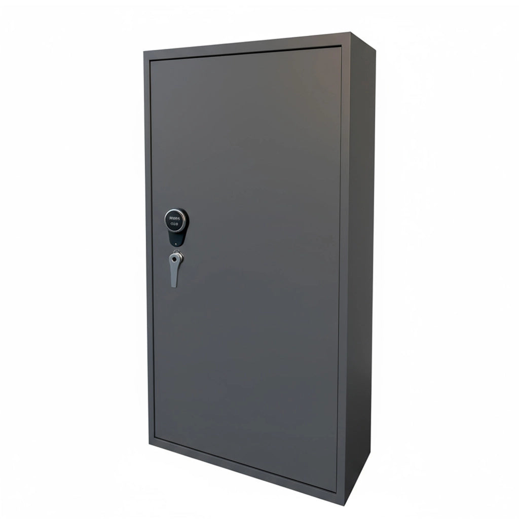 Armadio Blindato Portafucili In Acciaio Con Serratura Digitale E Chiave Cassaforte Sicura Fuciliera Tasca Porta Oggetti Tesoretto Grigio Scuro