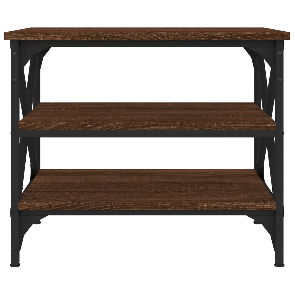 Tavolino Rovere Marrone 55x38x45 cm in Legno Multistrato 823336