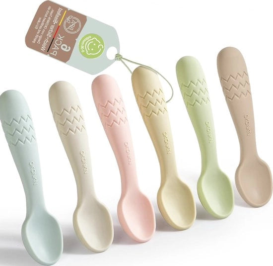 Set di cucchiai flessibili per bambini da 6 pezzi per l'apprendimento dell'alimentazione autonoma per bambini e bambini in età prescolare