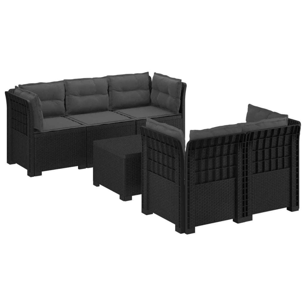 Divano da Giardino 5 Posti con Cuscini Stile Rattan PP 3443907