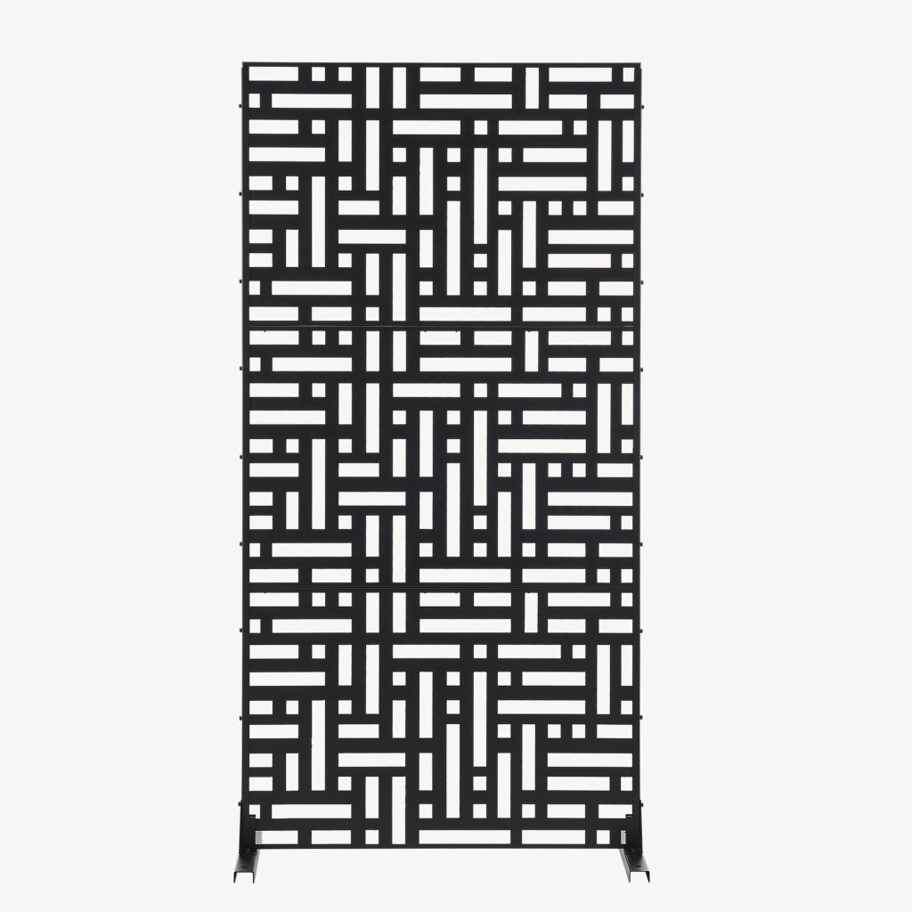Pannello Divisorio Bernalda Struttura Traforata in Acciaio 180 x 90 cm Nero casa.pro