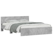 Giroletto con Testiera e LED Grigio Cemento 160x200 cmcod mxl 109502