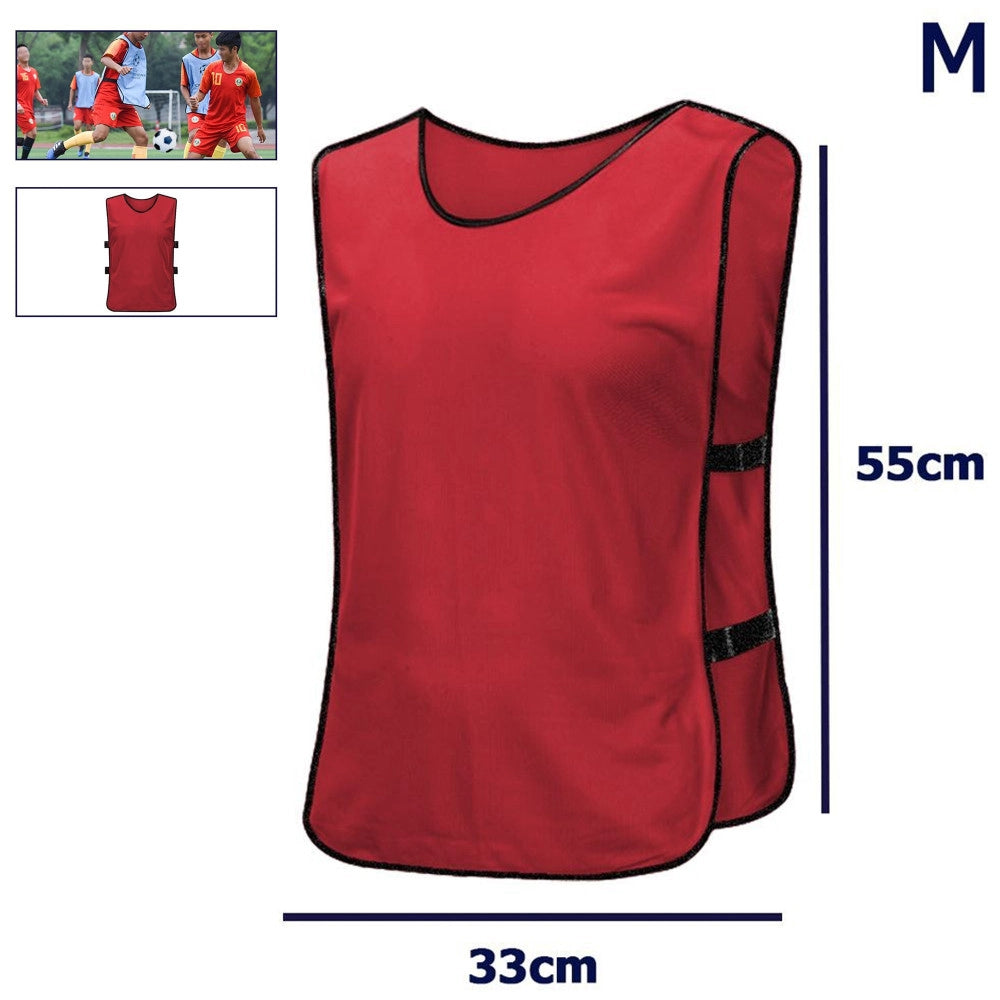 Trade Shop - Pettorina Da Allenamento Gilet Casacca Sportiva Scuola Calcio Sport Basket Color - Rosso   M