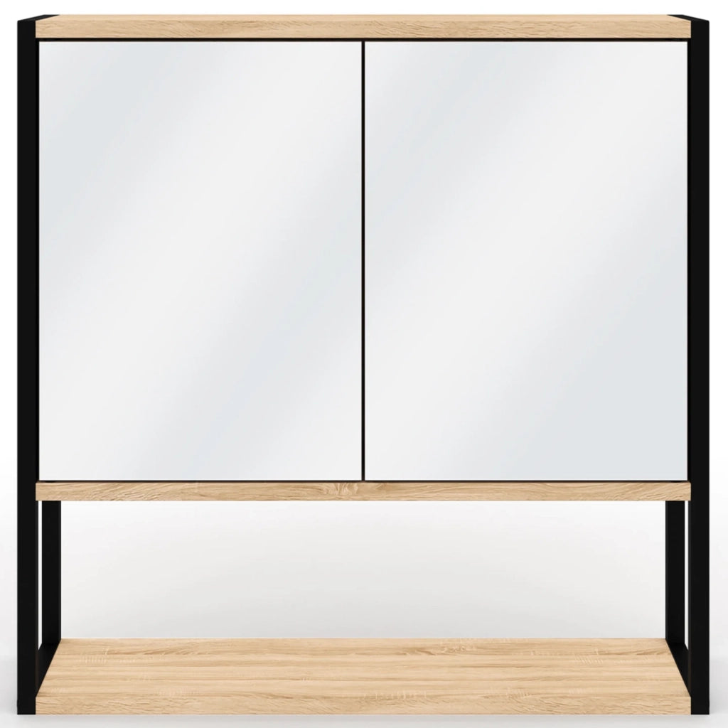 IDMarket - DETROIT pensile da bagno con specchio, design industriale