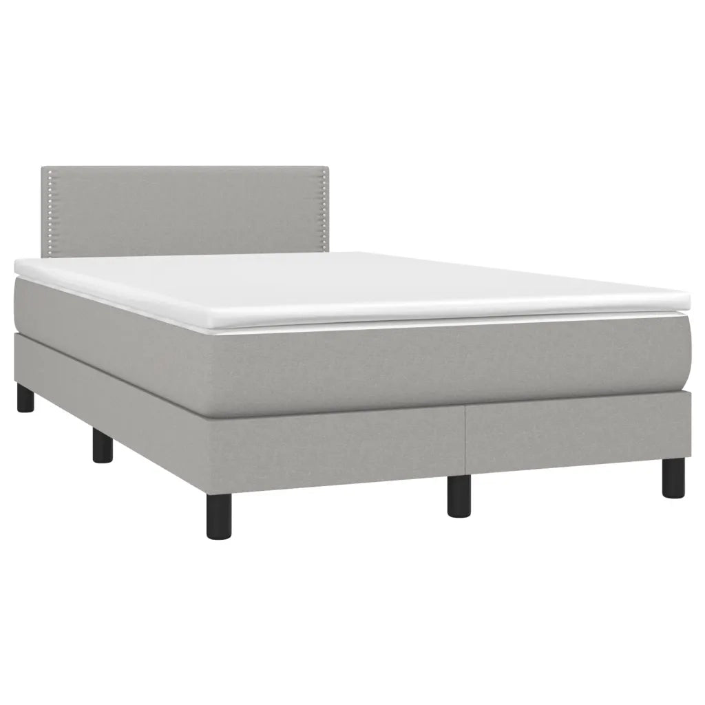 Letto a Molle Materasso e LED Grigio Chiaro 120x190 cm Tessuto 3270032
