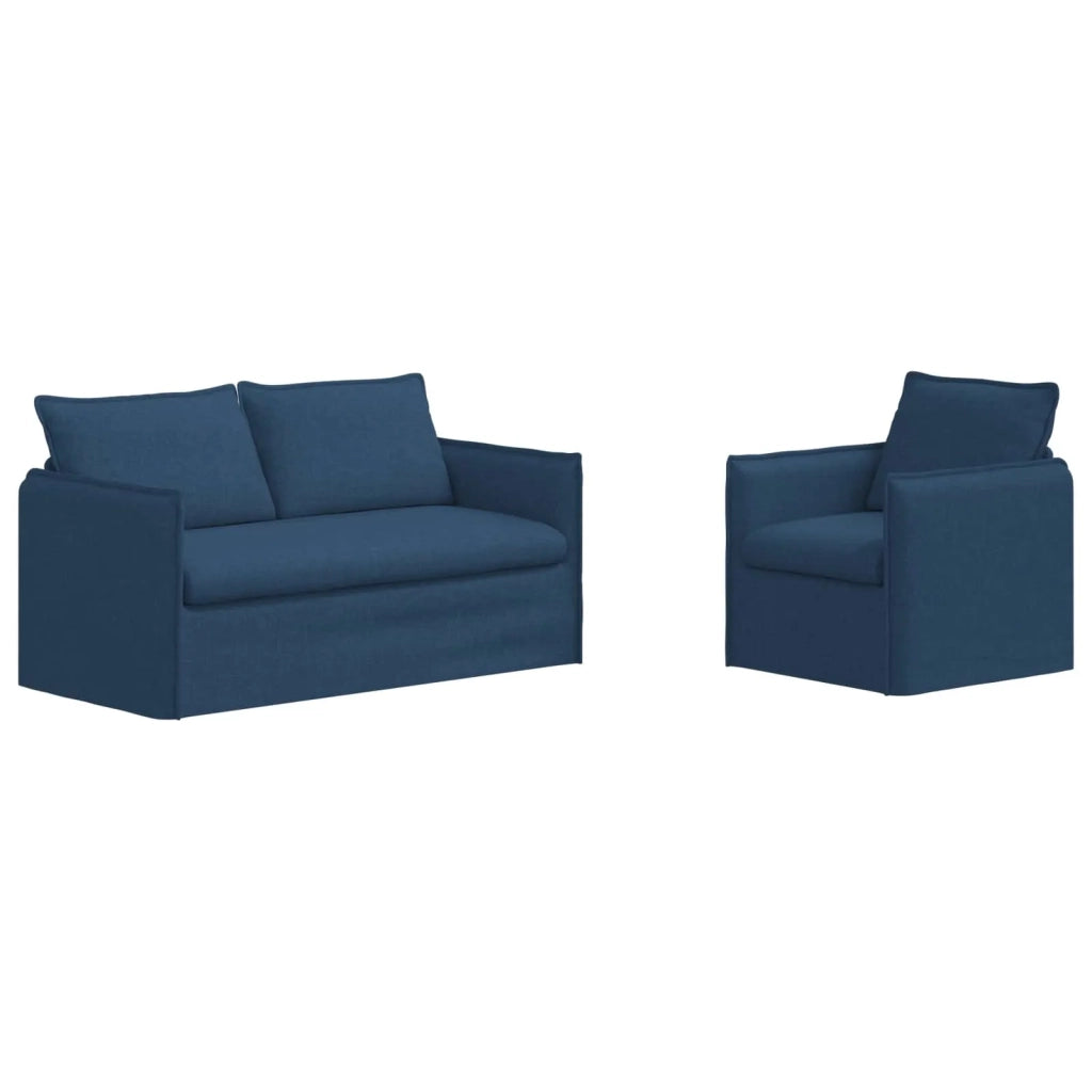 Set di divani 2 pcs Blu 156 x 82 x 85 cm Tessuto