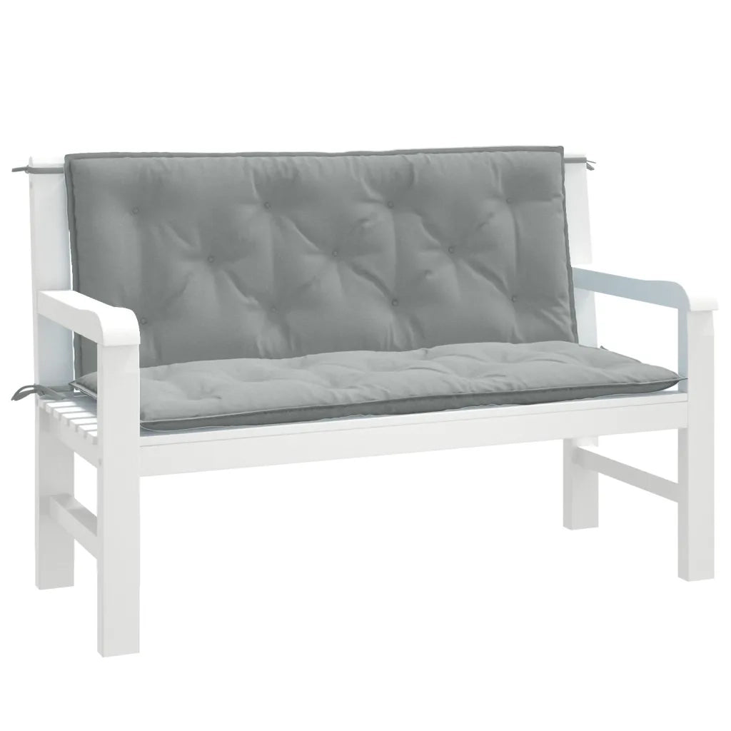 Cuscini Panca Giardino 2pz Grigio Chiaro MÃ©lange 120x50x7cm