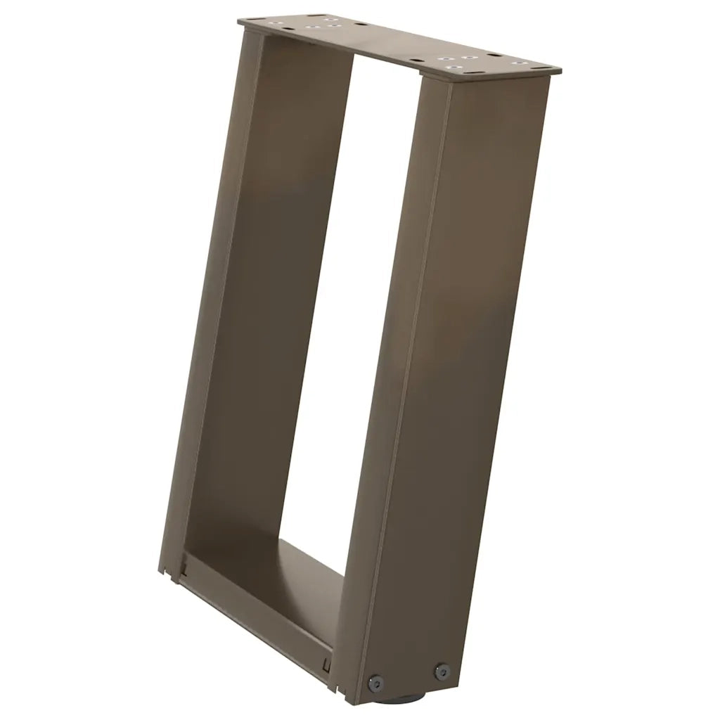 Gambe per Tavolino da Caffè a Forma di U 2 pz Acciaio Naturale 28x(42-43) cm Acciaio 4012759