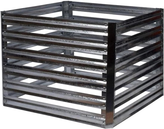 Compostatore per Rifiuti di Cucina e Giardino - Cassetta di Compostaggio in Metallo Gualchizzato - 93 x 93 x 70 cm