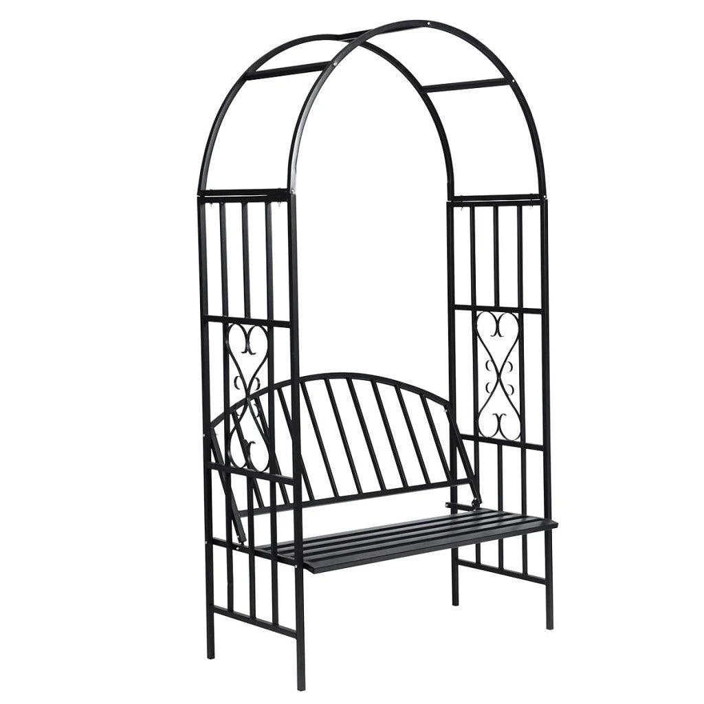 Arco per rose gazebo da giardino con panca in metallo gazebo 2202005