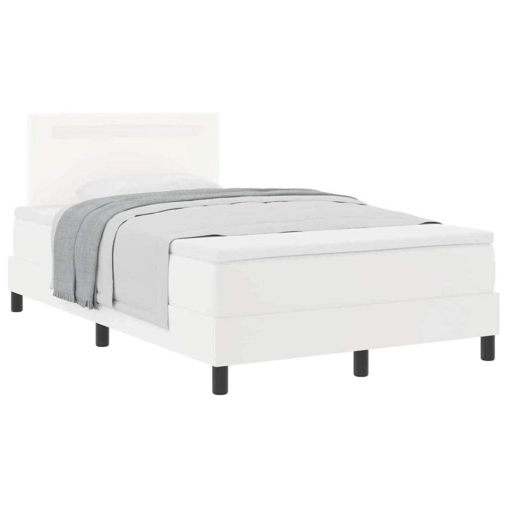 Letto a molle con materasso Bianco 120 x 190 cm Pelle sintetica 3339041