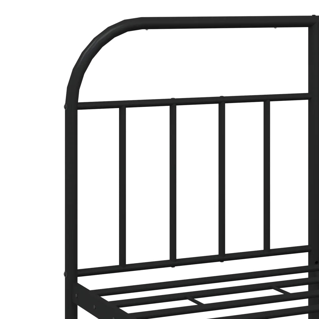 Giroletto con Testiera-Struttura Letto con testiera in Metallo Nero 140x190 cm 592354