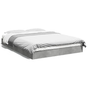 Letto matrimoniale | Letto per adulti | Giroletto Grigio Cemento 140x200 cm in Legno Multistrato